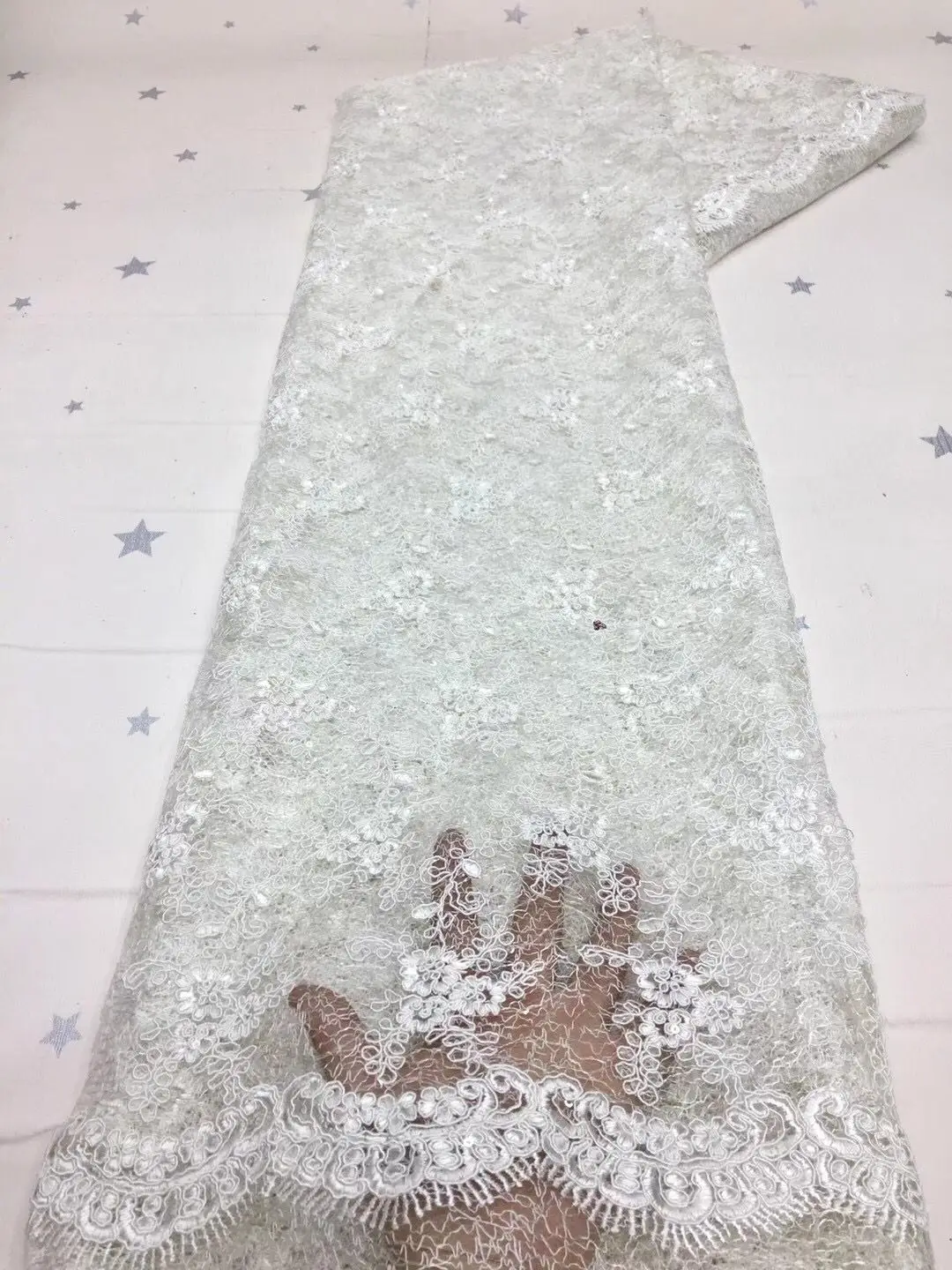 

Африканская сетчатая Кружевная Ткань 5 ярдов вышитой нигерийской сетчатой ткани, Африканское кружево высококачественное гипюровое кружев...