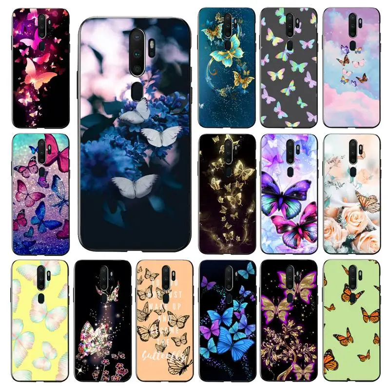 

Yinuoda Butterfly Pattern Phone Case for Vivo Y91C Y11 17 19 17 67 81 Oppo A9 2020 Realme c3