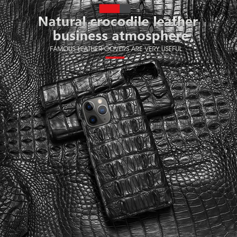 natural crocodile leather phone case for iphone 13 12 mini 11 pro for apple x xs max xr 6 6s 7 8 plus se luxury alligator cover free global shipping