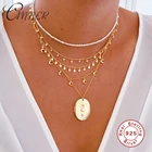 CANNER INS стиль 100% Настоящее серебро 925 пробы цепочка для ключиц круглый чокер ожерелье для женщин минималистичное ювелирное изделие