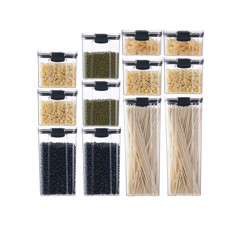 

1300ML food grade airtight jar, square moisture-proof transparent storage bottle , grain, dry goods, pasta, macaronistorage box