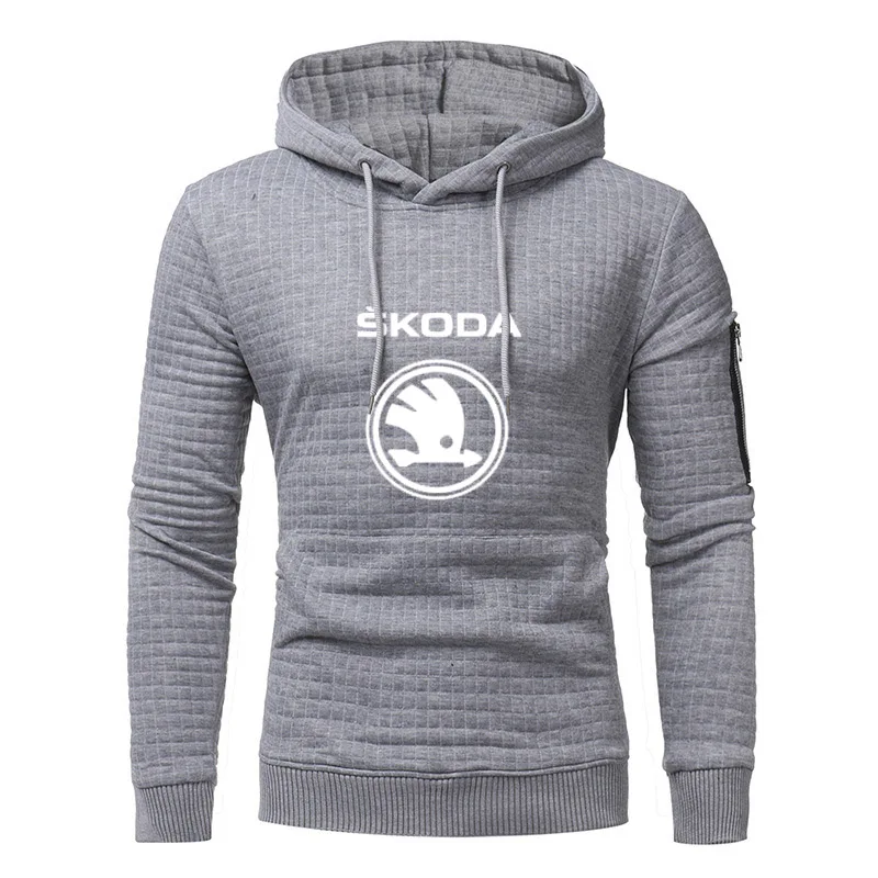 

Fashion New Men's Pullover Skoda Car Logo Printing Spring Autumn Casual Stitching Sweatshirt High Quality Cotton Men's Hoodie