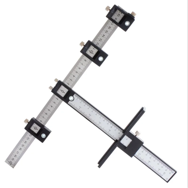 Adjustable Hole Punch Jig Tool Center Drill Bit Guide Set Hardware Locator Woodworking Wood Drilling Dowelling | Инструменты