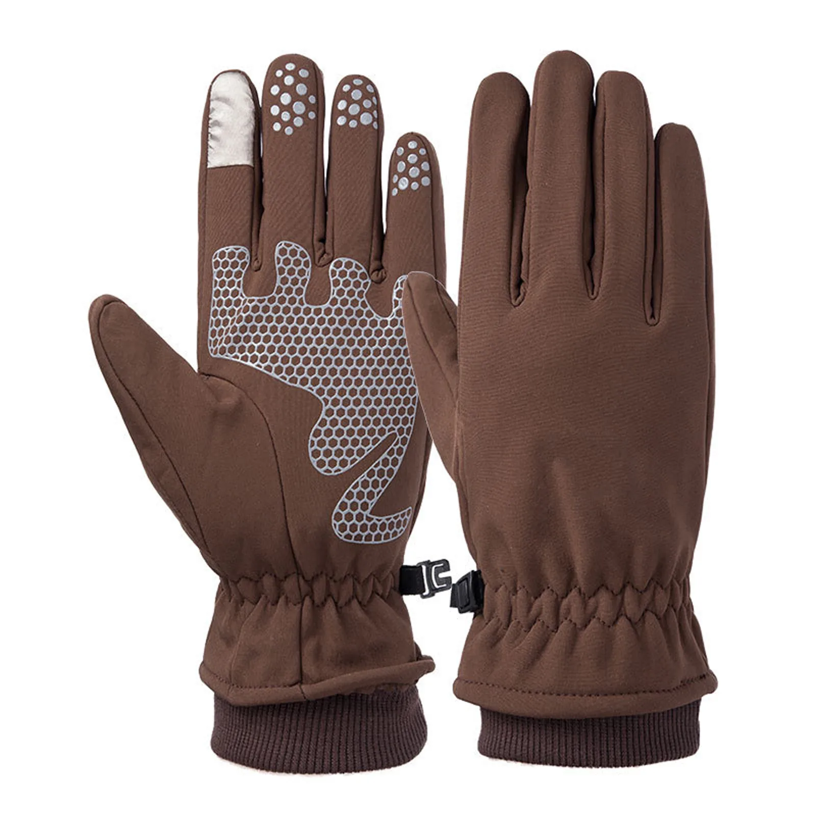 

Зимние лыжные перчатки унисекс, уличные теплые флисовые перчатки с защитой от ветра, для взрослых, водонепроницаемые Утепленные перчатки д...