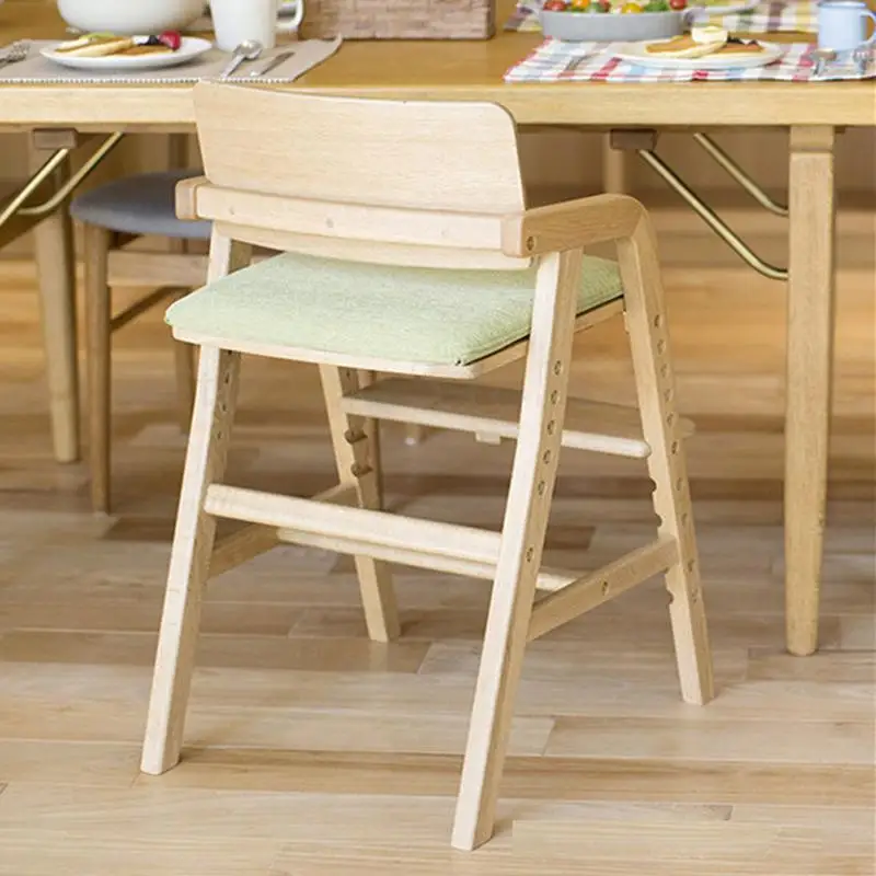 Детский регулируемый стул обеденный стол и стулья из цельного дерева подъемный