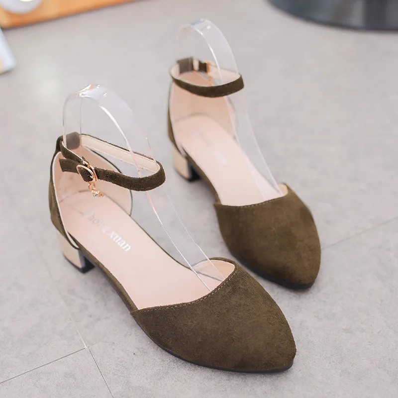 

Flat Shoes Pointed Toe Casual Ankle Strap Buckle Comfortable Ballet Plus Size Shoes Women Shallow Flat Leather Shoes hjm7