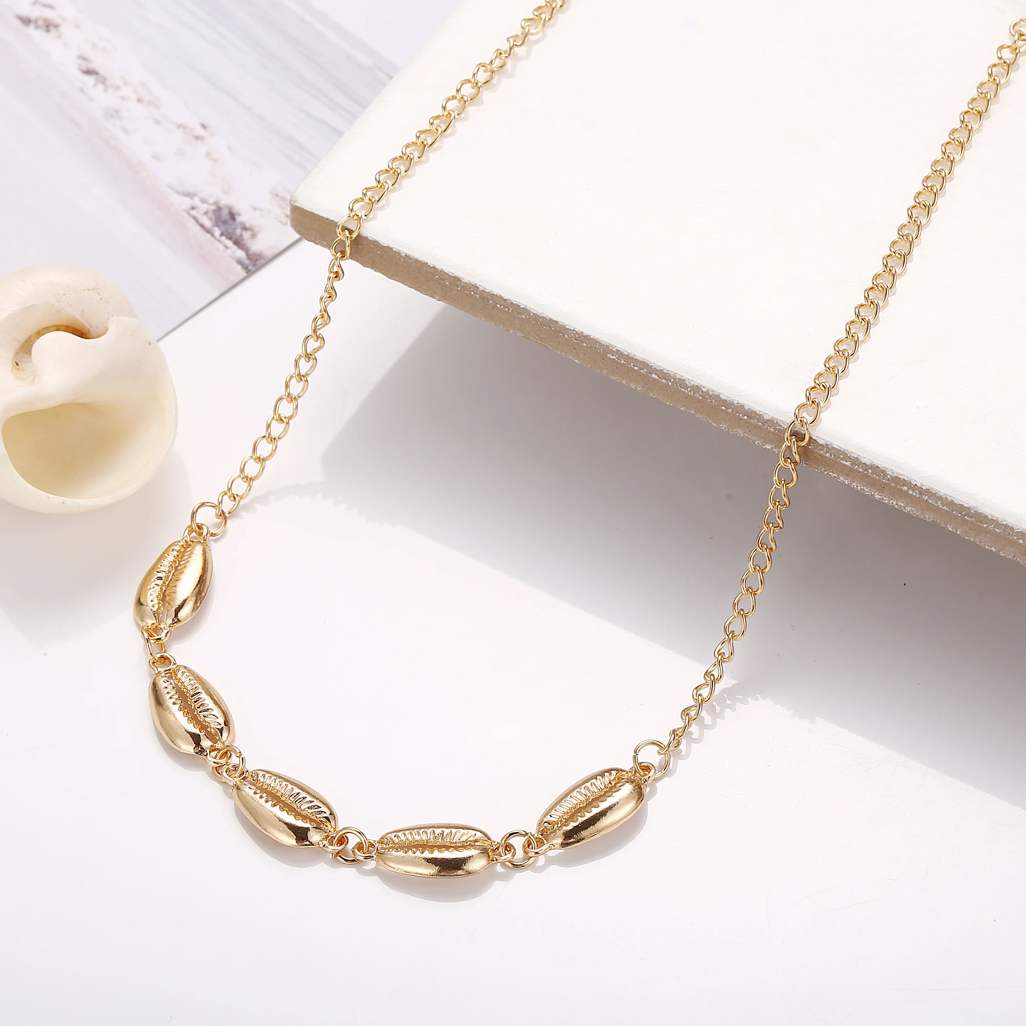 Ожерелье-чокер в богемном стиле форме животных ожерелье виде раковины морской