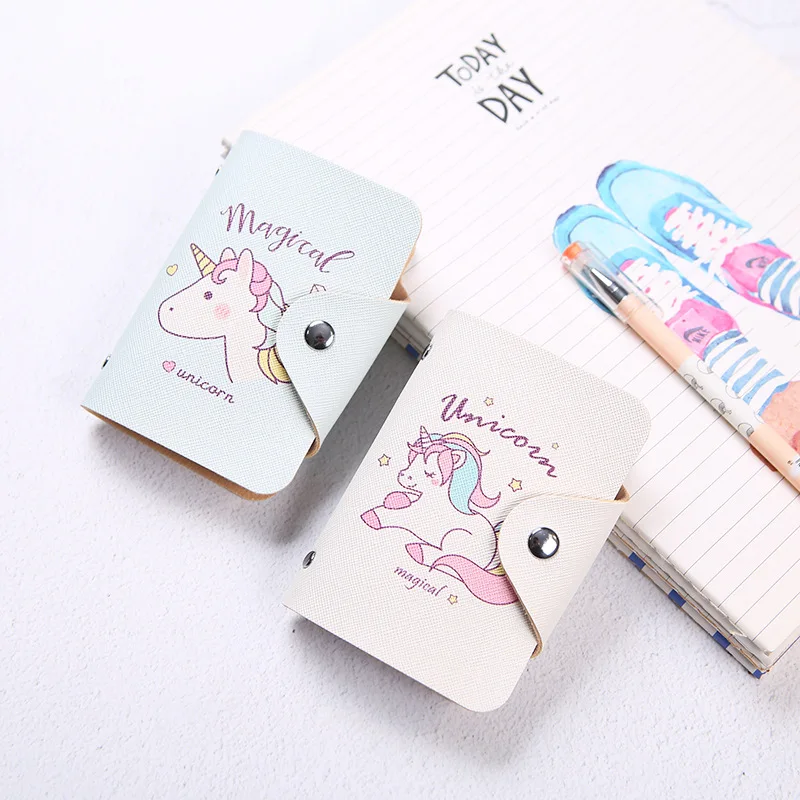 20 битов держатель для ID карт Единорог из искусственной кожи кошелек кредитных