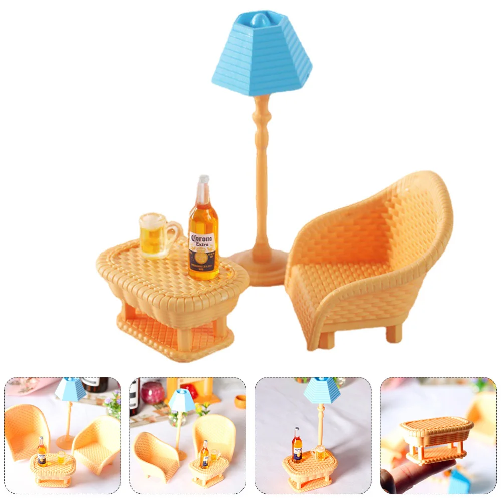 

2pcs Mini House Scene Layout Props Doll House Simulation Furniture Model Decor