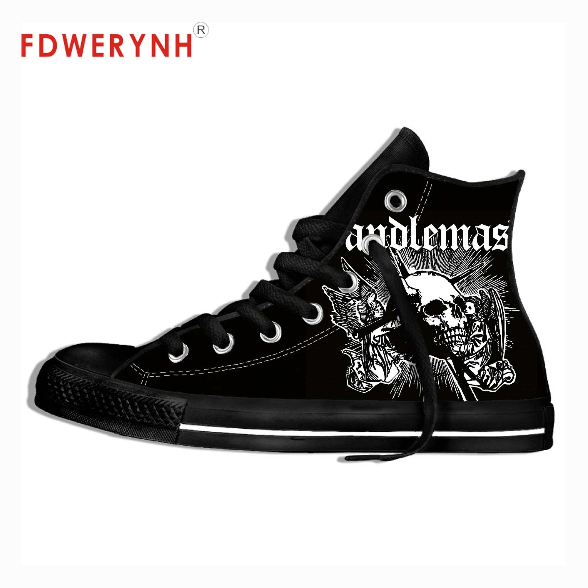 Туфли мужские высокие холщовые повседневная обувь из черных металлических