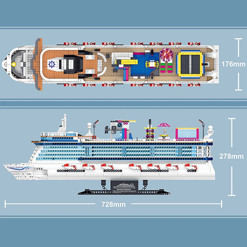 

High-tech Creator Marine Transportation Asuka Luxury Cruise Building Blocks Assembly Toys Birthday Holiday Gift For Boyfriend