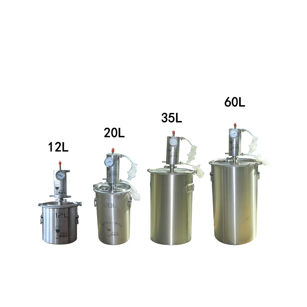 

Home Brew Moonshine Distiller Copper Alcohol Distillery Stainless Boiler for Water Essential Durable Oil Brew Kit (20L)