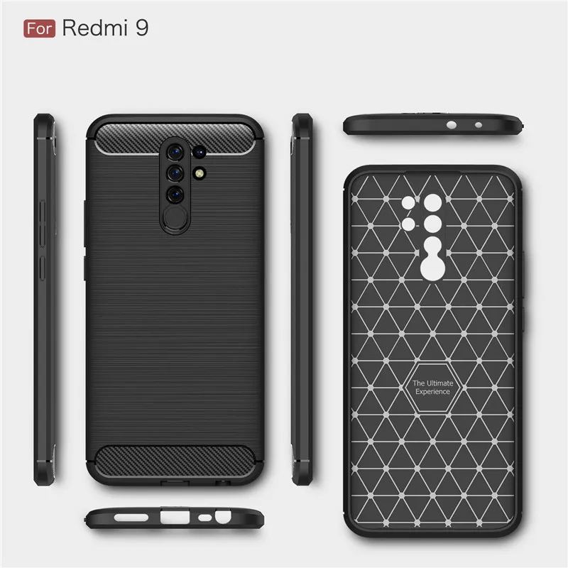 Мягкий чехол из углеродного волокна для Xiaomi Redmi 9 9A 9C 6 7A 8 8A защитный бампер