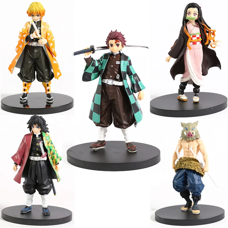 

Anime Demon Slayer Figure Kamado Tanjirou Nezuko Action Figures PVC Model Toys Zenitsu Figurine Inosuke Kimetsu No Yaiba Figura