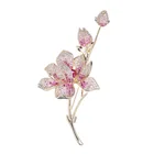 Новинка 2021, модная Элегантная Брошь Стразы в форме цветка для костюма, высококачественные Позолоченные металлические женские броши, булавки, ювелирные изделия