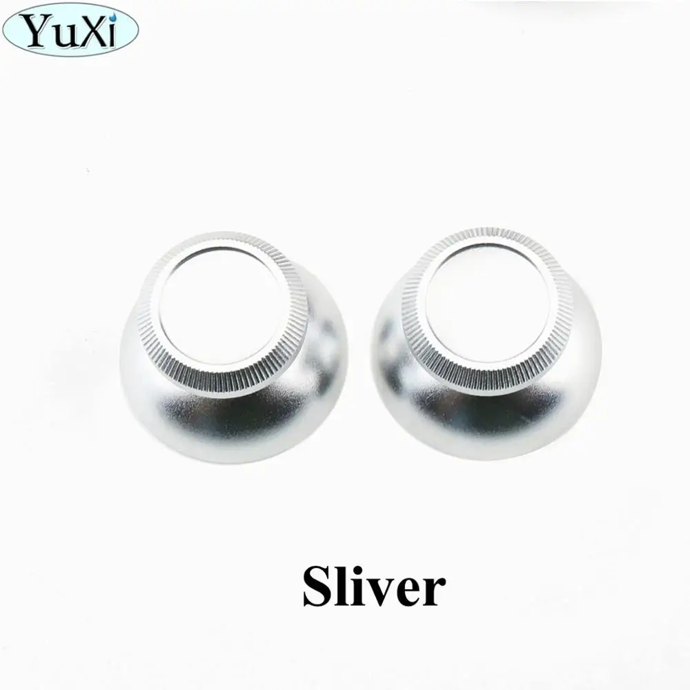 Sliver YuXi Алюминиевый металлический аналоговый джойстик для пальца рукоятка колпачок геймпад запасная часть для Playstation 4 для PS4 Slim Pro для xbox one контроллер - Цвет: Sliver