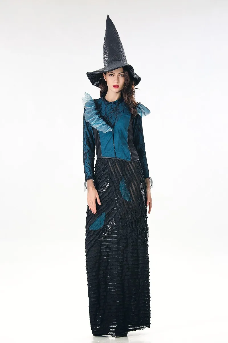 

Women Deluxe Witch Costume Halloween Fantasia Party Cosplay Demon Witch Fancy Dress