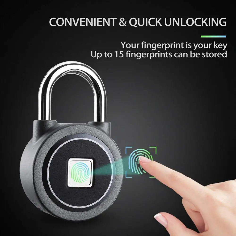 Сканер отпечатков пальцев Bluetooth замок перезаряжаемый IP65 Водонепроницаемый