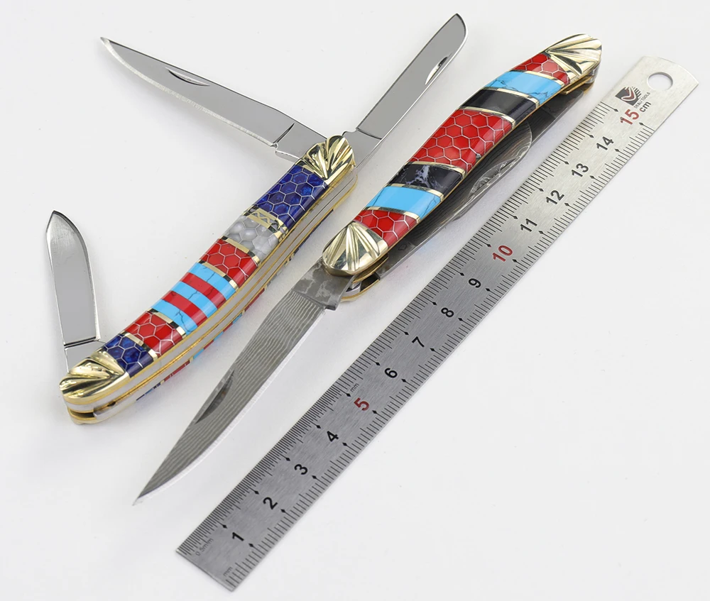 

WUBU Damascus Knife Folding Knife Survival Tactical Self Defense Weapons Hunting Knife Mini Knife EDC Pocket Knife for Women