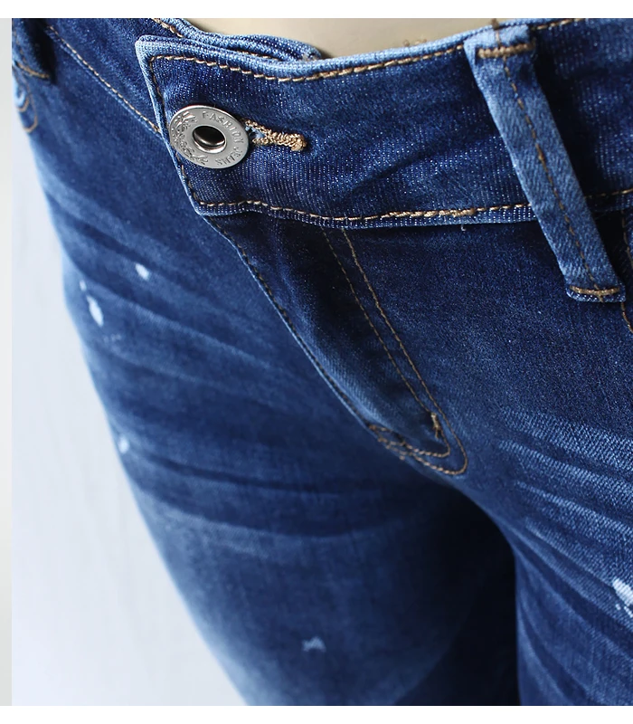 2202 Youaxon разные состаренные джинсы для женщин размера ЕС Стрейчевые рваные узкие