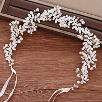 silver color rhinestone pearl headband wedding hair accessories bridal tiara wedding headband hair jewelry bridal headpiece