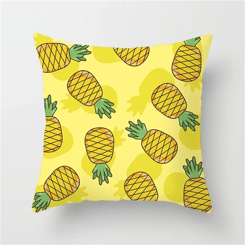 

Tropical Fruit Pineapple Colourful Square Plush Decorative Hug Pillow Case Cushion Cover 45x45 Cm Stylish Home Accessories