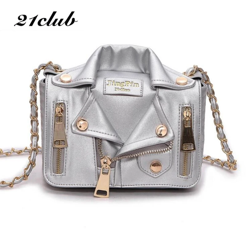 21 клубный бренд маленькие модные с цепочками на молнии одноцветные для девушек