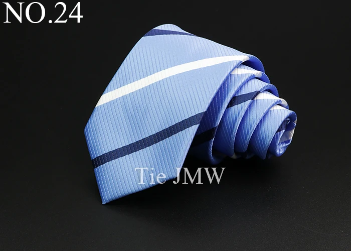 Classic Stripe Mens Tie - Jacquard Necktie in Red Blue Green for Daily Wear and Weddings