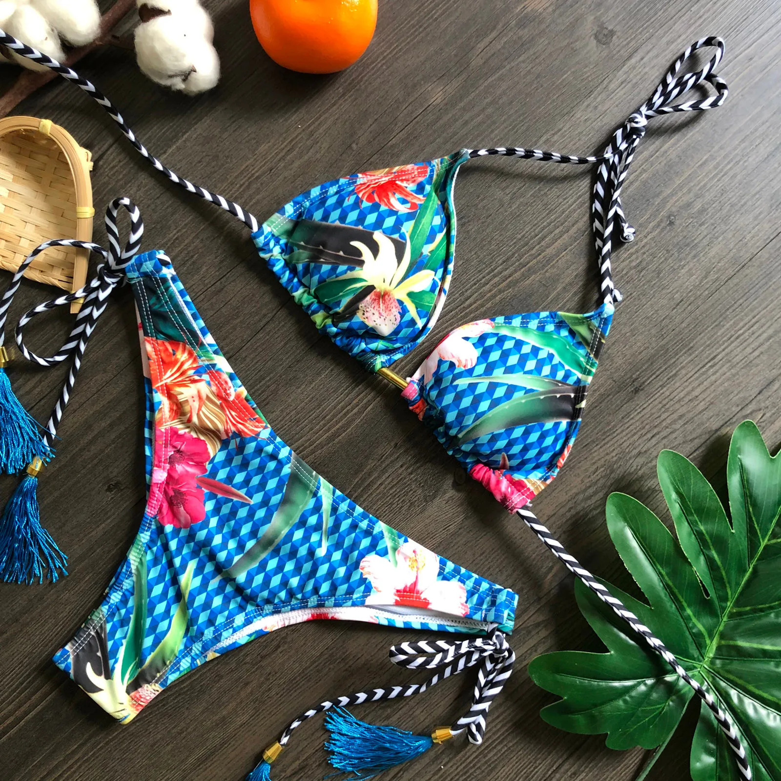 

Bikinis 2021 Women'S Swimming Suit Print Sexy Swimwear Women Swimsuit 2 Pieces Bikini Set Brazilian Bathing Suit Beach Wear S-L