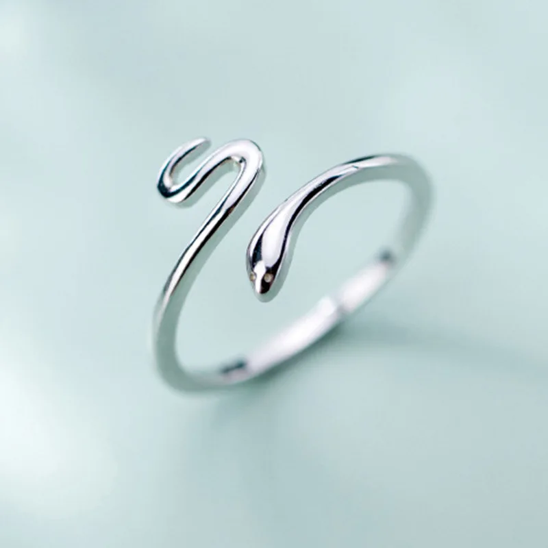 

Snake Ring Opening Adjustable Ladies Silver Simple Personality Ring Exquisite Jewelry Cute Girl Gift