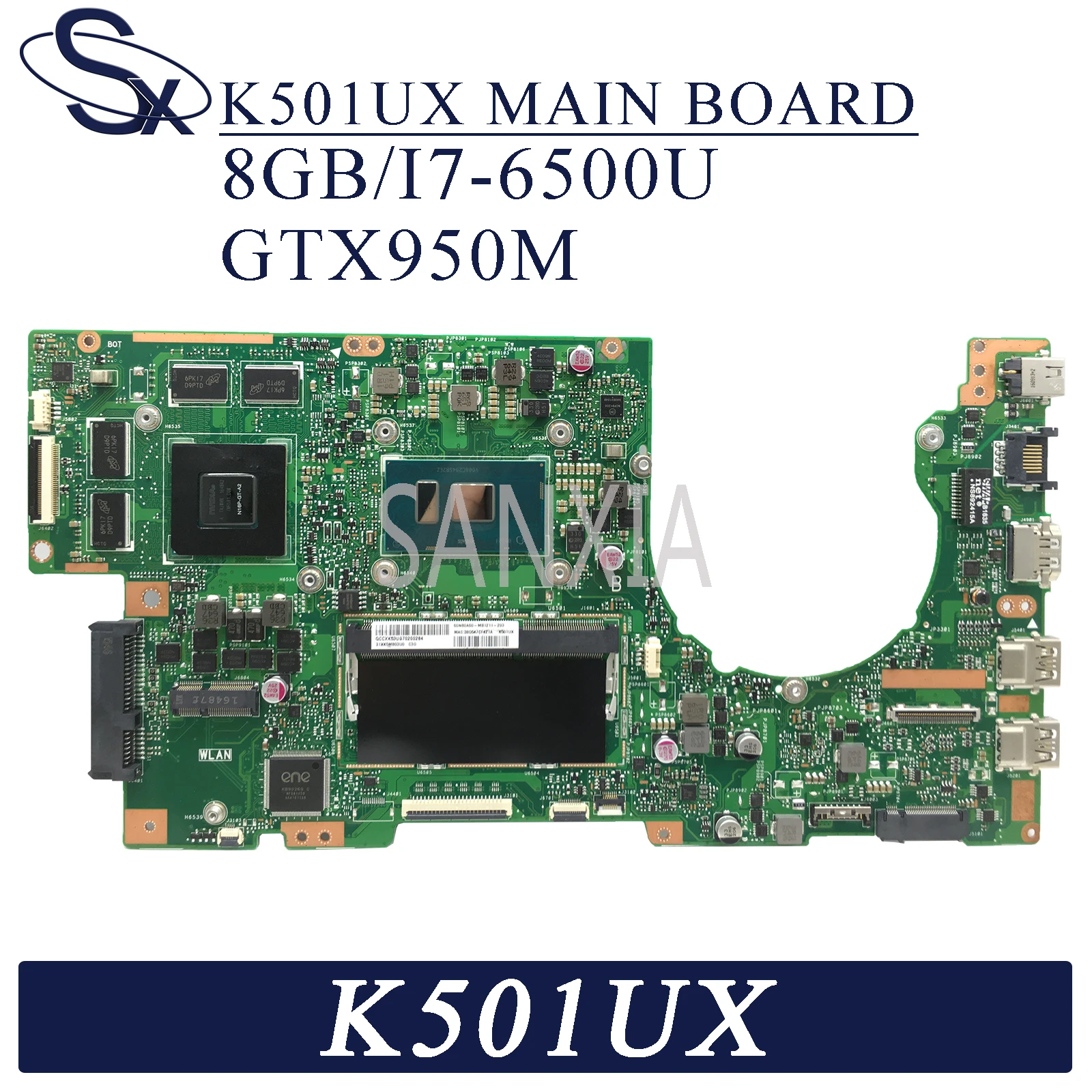 

Материнская плата KEFU K501UX для ноутбука ASUS K501UX K501UB, оригинальная материнская плата DDR3 8 ГБ/4 ГБ ОЗУ (отправлено наугад) I7-6500U GTX950M EDP