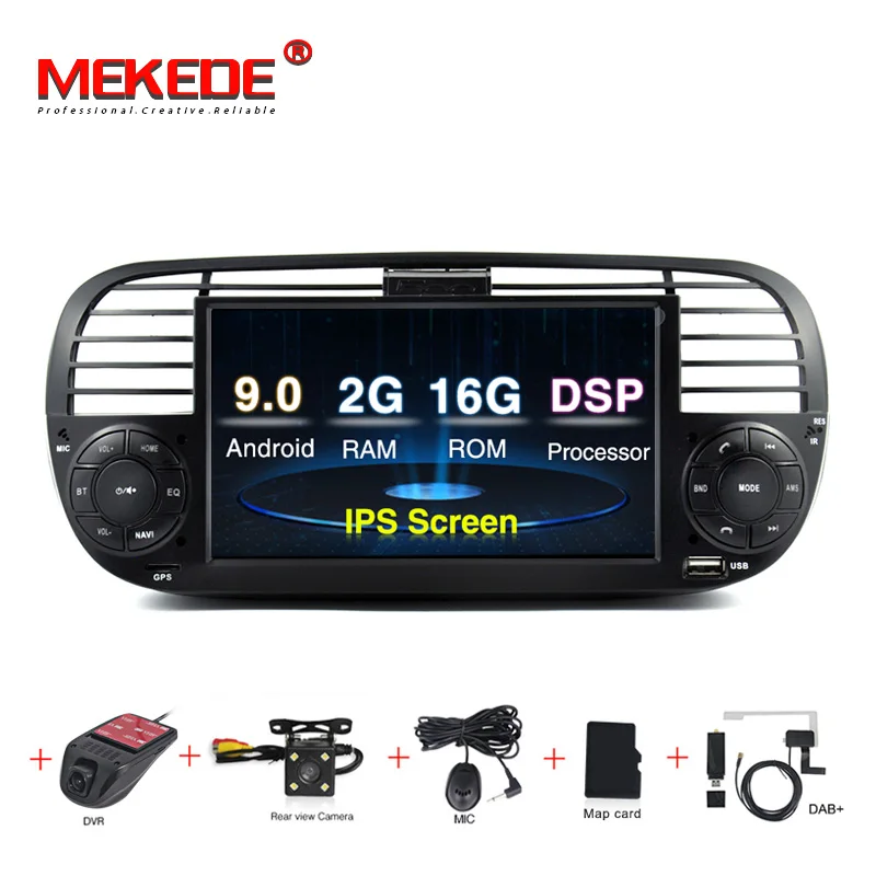 MEKEDE android 9 0 Автомобильный DVD плеер для FIAT 500 WIFI стерео Мультимедиа управление