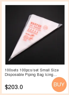 100sets 100pcs/set Small Size Disposable Piping Bag Icing Fondant Cake Cream Decorating Pastry Tip Tool 17x26CM
