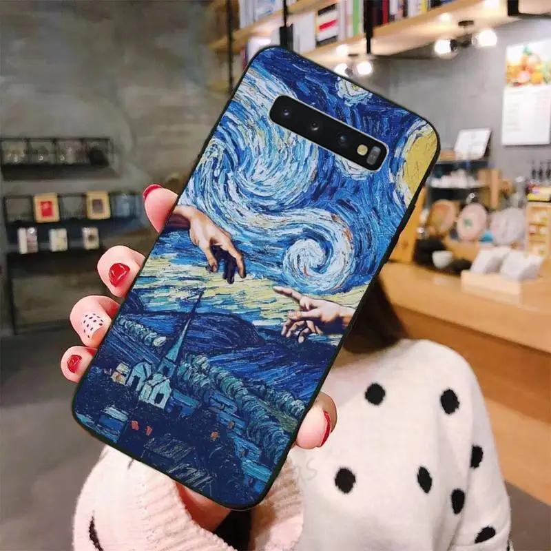 

Funny Hand The Creation of Adam Phone Case For Samsung A50 A51 A71 A20E A20S S10 S20 S21 S30 Plus ultra 5G M11 funda shell