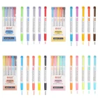 Набор двухсторонних маркеров-хайлайтеров, флуоресцентные маркеры, ручки-маркеры в японском стиле, 5 цветовупаковка