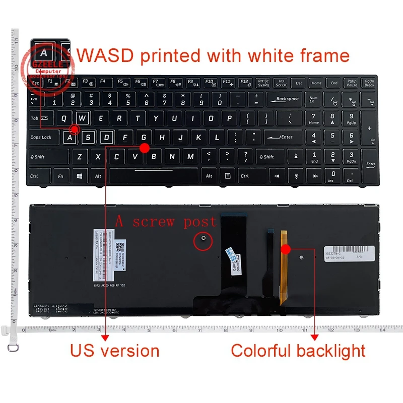 Клавиатура для ноутбука GZEELE с подсветкой