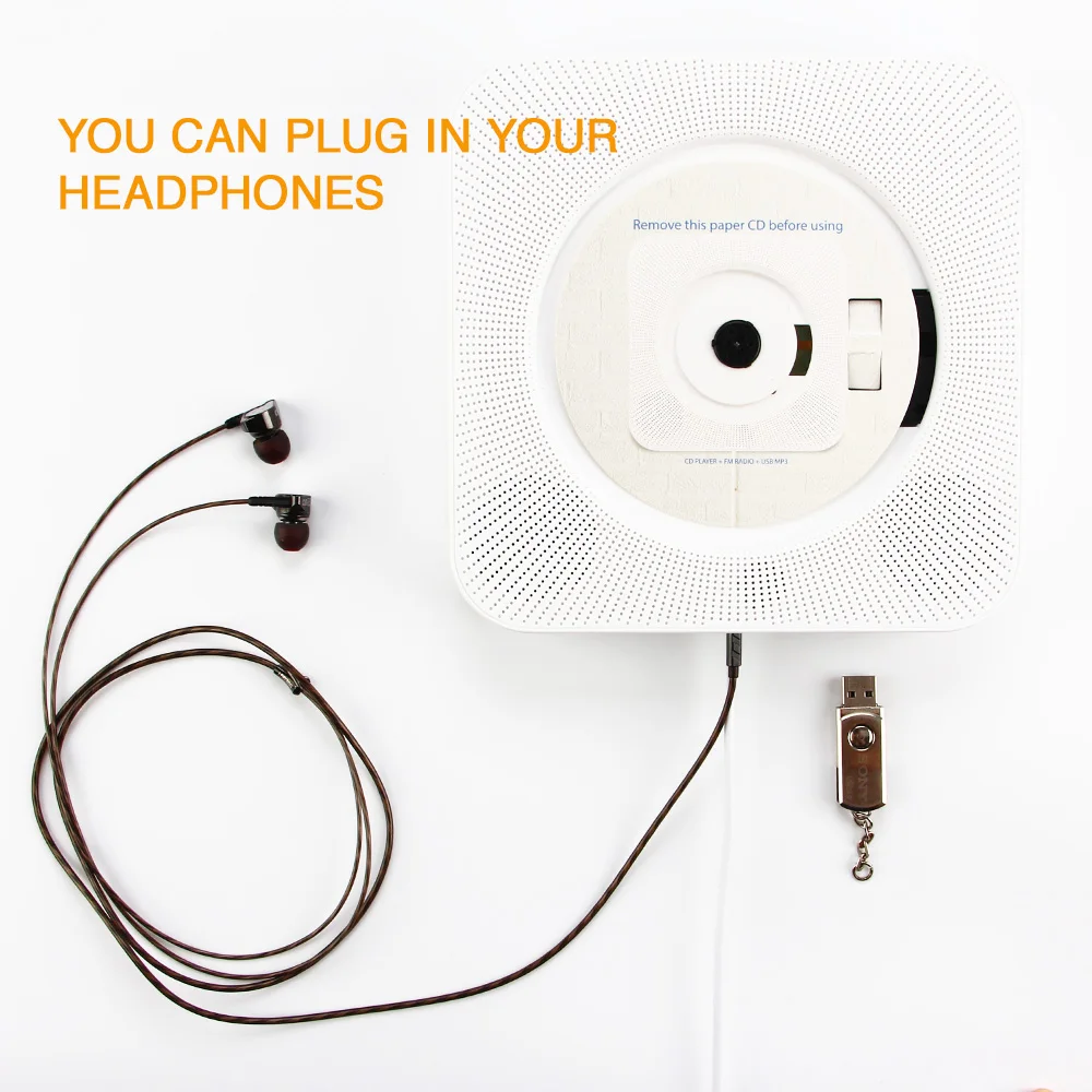 ET настенный CD плеер с дистанционным управлением FM радио Bluetooth USB диск портативный