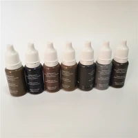 7 pcs tattoo ink pigment kit permanent makeup micropigment for eyebrow eyeliner arts brown black chocolate gray colors