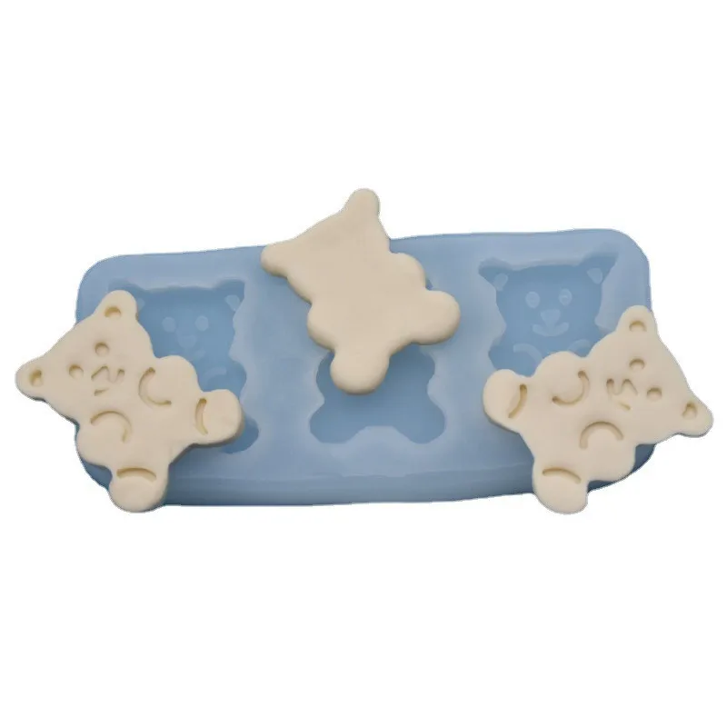 Милая фотоформа для шоколада с 3 отверстиями инструменты выпечки печенья мыла