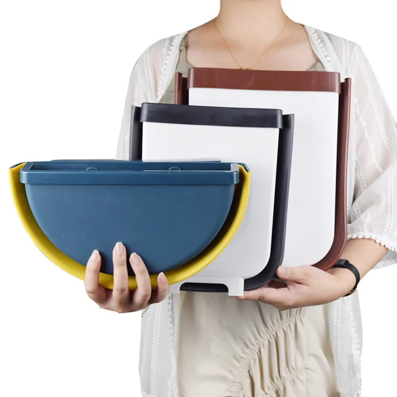 Складные мусорные баки 9L настенная кухонная мусорная корзина подвесная дверь