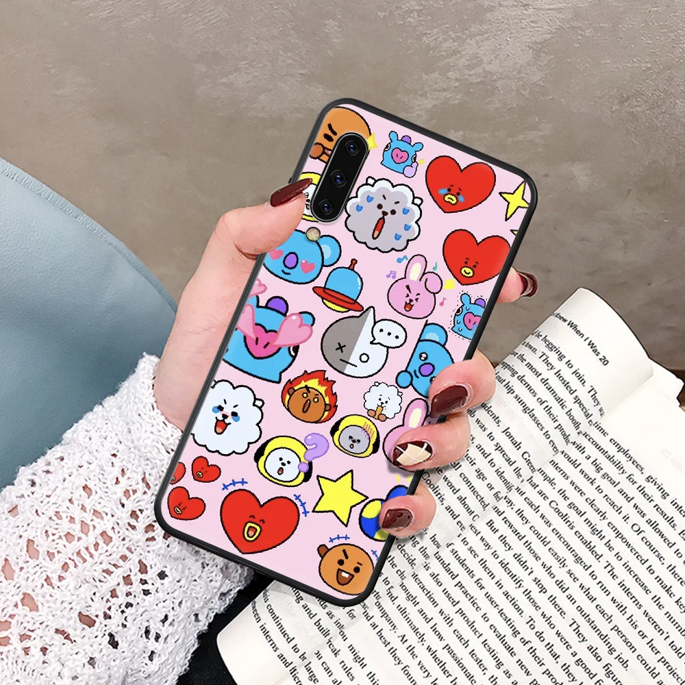 

Cute BT21 Phone Case For Samsung Galaxy A 5 7 8 10 20 20E 21S 30 30S 40 50 51 70 71 black Cell Tpu Coque Fashion Cover 3D