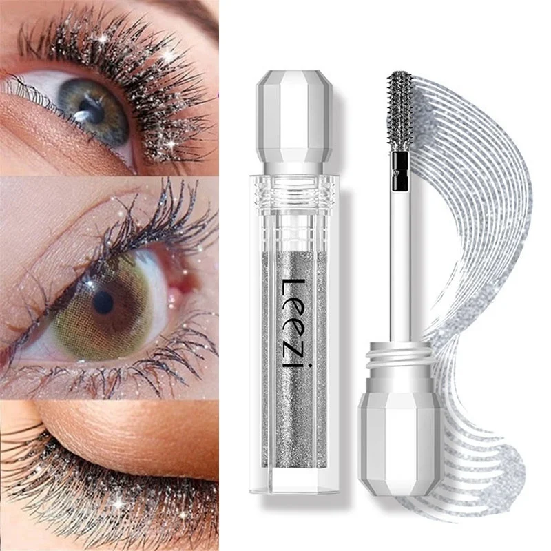 

1Pc Shiny Diamond Glitter Mascara Quick Dry Water Drop Makeup Long Lasting Waterproof Curling Thick Shiny Eyelash Mascara
