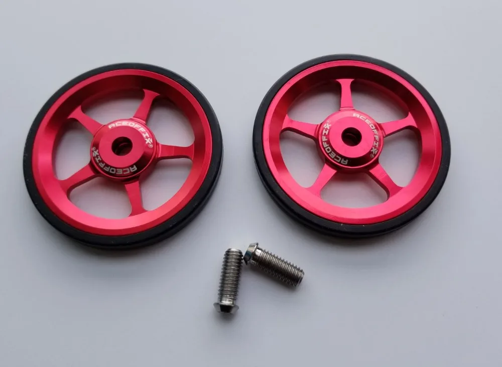 1 пара велосипед Easywheel 3 цвета Алюминий сплав супер легкая по весу простая колеса+ Титан болты для Brompton 45 г/компл