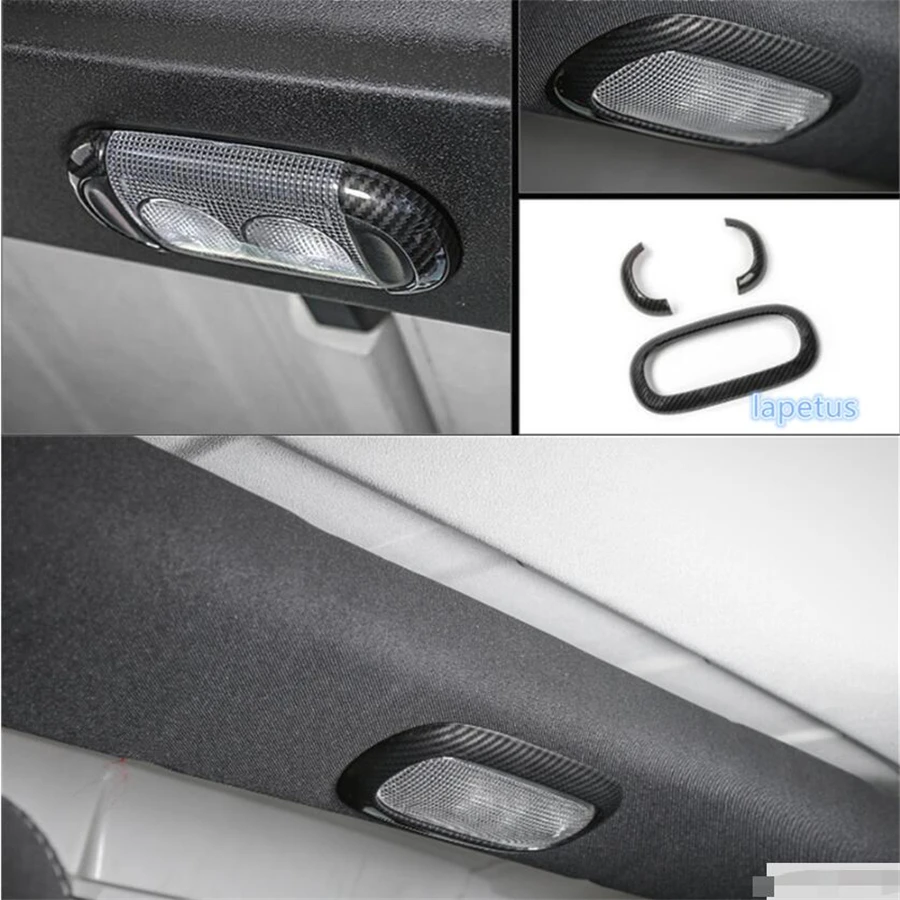 Lapetus Крыша лампы для чтения украшения крышка отделка 3 шт. ABS углеродного волокна цвет для Jeep Wrangler 4 двери Модель 2011-2017