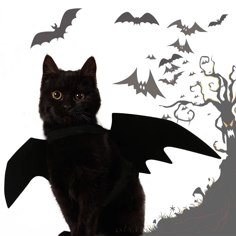 Halloween Pet Bat Wings Cool Dog Cat Black Bat Costume Halloween Cosplay Cat Dog Halloween Party for Pet Supplies