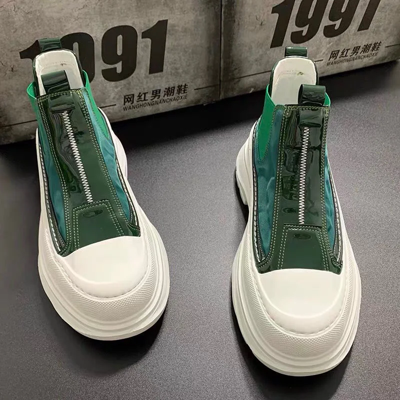 

Новые дышащие туфли на платформе с одной ногой для педалей мужские и женские туфли на толстой подошве увеличивают рост маленькие белые туфл...