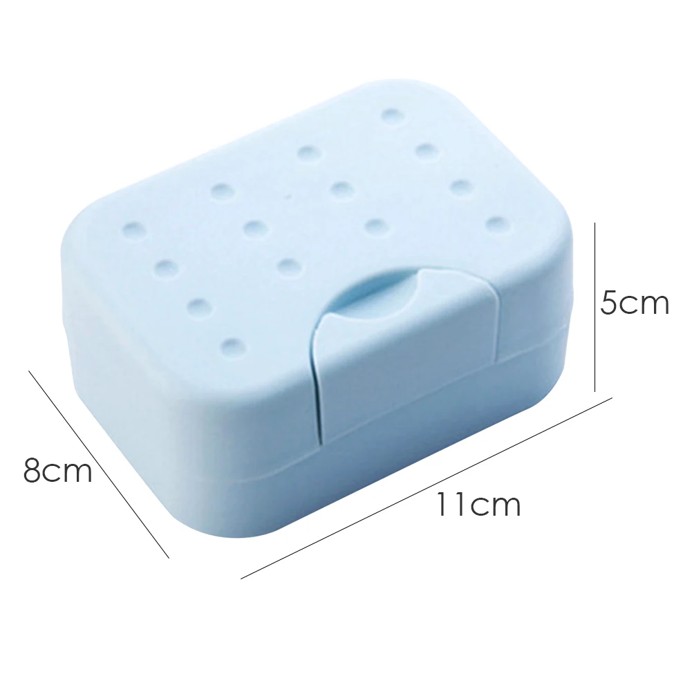 

Simple Soap Drain Dish Box Shower Travel Portable Plastic Soap Storage Dual-use Sealed Container Case for Home Bathroom