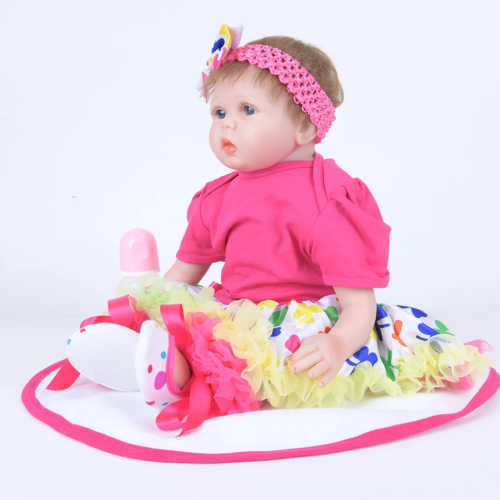 22 'ཱི см Реалистичная кукла для новорожденной девочки силиконовая Мягкая