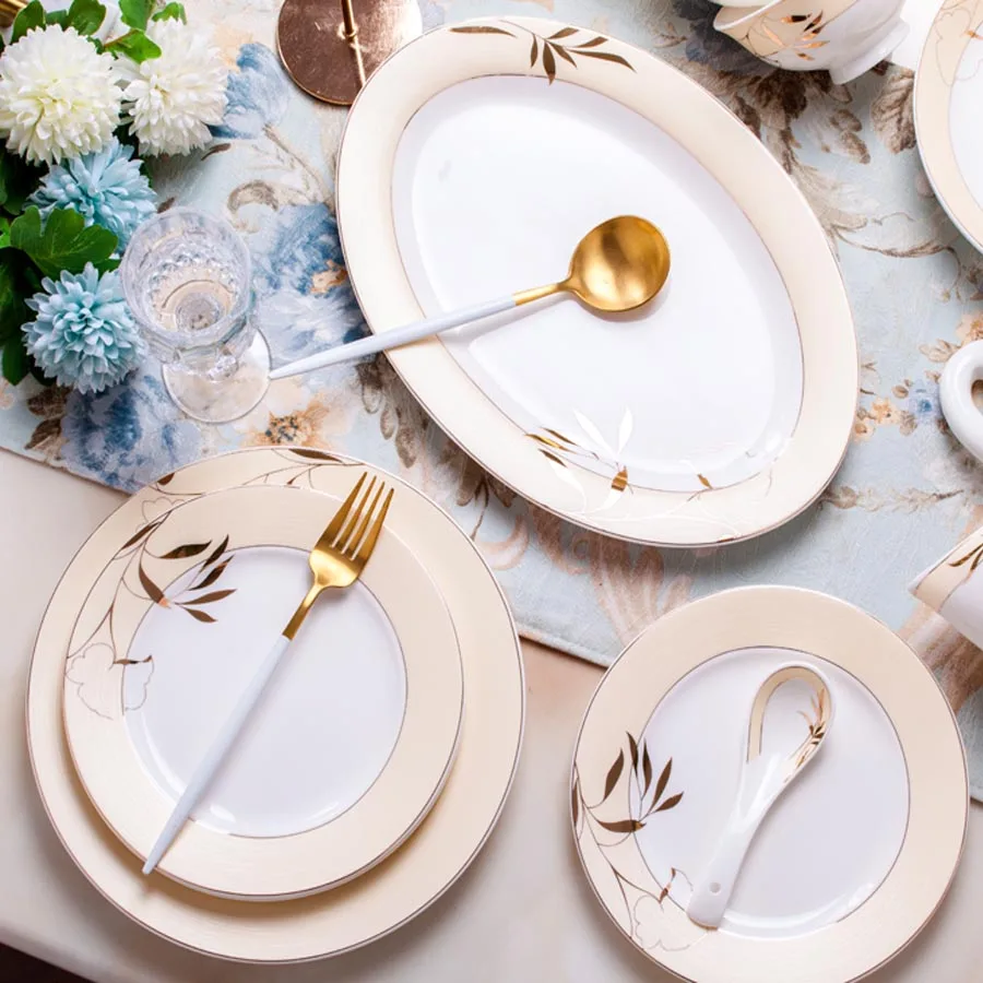 Керамическая посуда Цзиндэчжэнь 60 головок столовая миска для риса тарелка