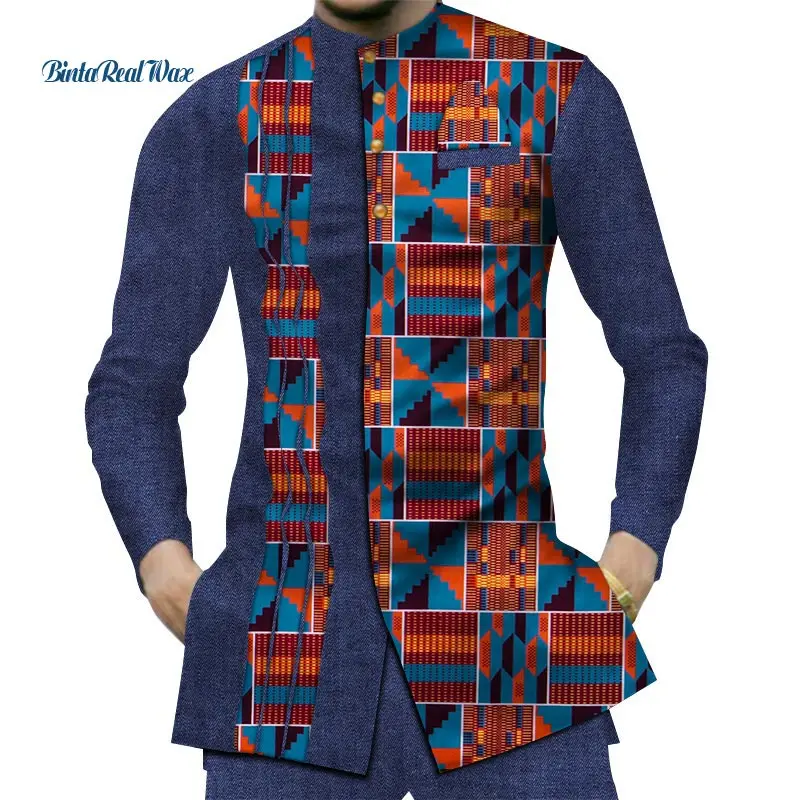 Повседневная одежда из 100% хлопка для мужчин африканская Дашики Лоскутная